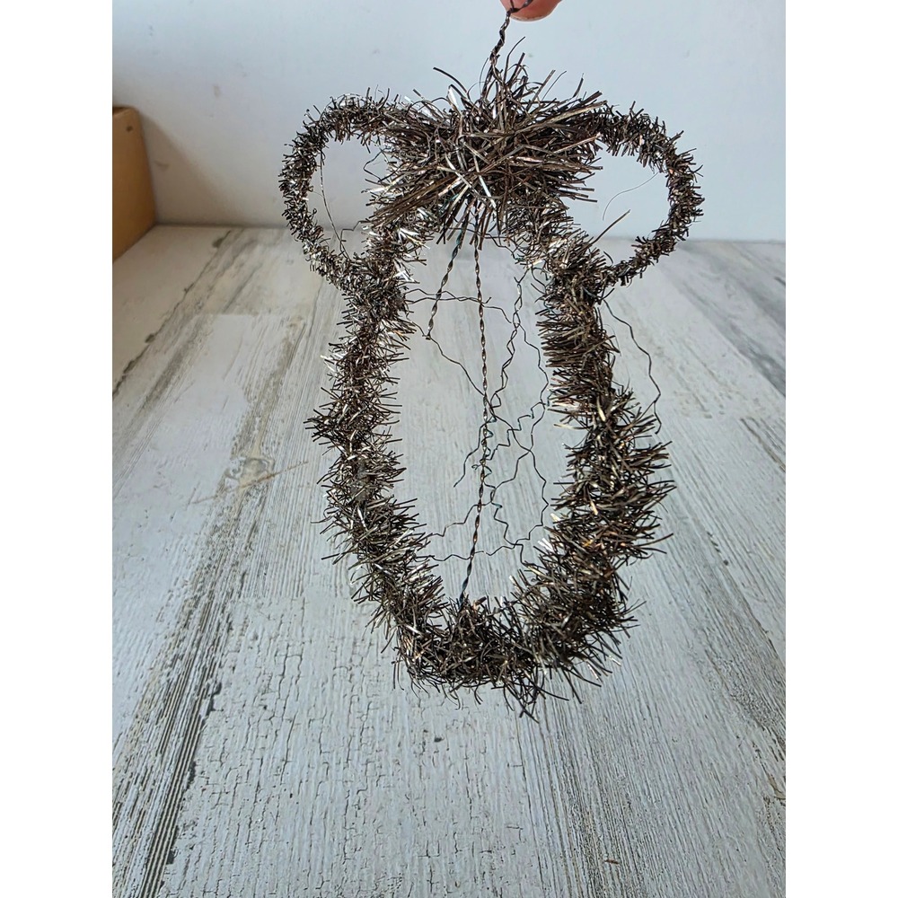 Antique tinsel ornament silver Xmas tree